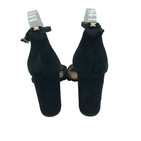 Sam Edelman Yancy Black Suede Block Heel Sandals Ankle Strap Women's Size 9.5 - Picture 4 of 5